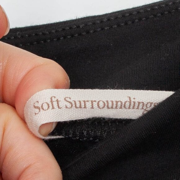 Soft Surroundings Black Front Slit Elastic Waist Ponte Pants Womens Size Small - Picture 5 of 9